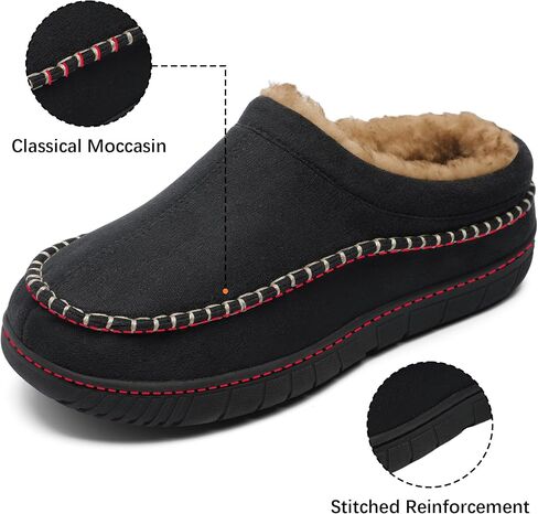 Mixin Mens Slippers Indoor Outdoor Memory Foam Warm Fuzzy Fluffy Comfy House Shoes anti slip moccasin slippers in Kuwait