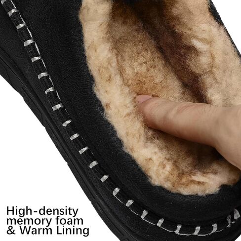 Mixin Mens Slippers Indoor Outdoor Memory Foam Warm Fuzzy Fluffy Comfy House Shoes anti slip moccasin slippers in Kuwait