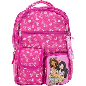 ابتكارات AI الملحقات الابتكار Barbie للبنات ، وحقبة كتب متعددة الجيب مع أشرطة الكتف القابلة للتعديل وظهرها المبطنة ، الوردي
