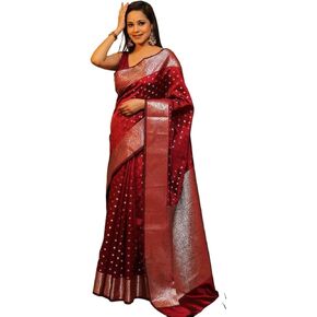 Traditional Silk Saree with Georgette Printed Saree Indian Sarees for Women Sari Ready to Wear With Unstitched Blouse