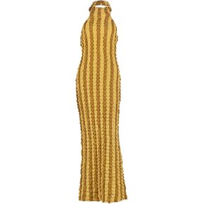 Womens Casual Sexy Halter Sleeveless Sundresses Bubble Textured Backless Prom Cocktail Maxi Dresses