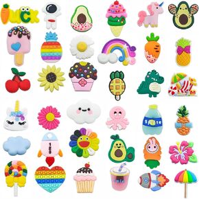 37 Pack Shoe Charms, Different Cute Shoe Decoration Charms for Shoes Bracelet Wristband Party Favors Gifts Boys Girls Adults Teens