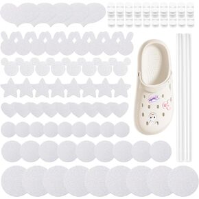 Aouxseem Sublimation Shoes Charm Blanks ، 60 مجموعة لوازم نقل الحرارة اللامعة اللامعة ، زخارف الأحذية لمجموعة DIY Custom Clog ، هدايا للنساء ، الفتيات ، الأولاد ، الرجال ، الصغار