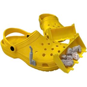 Excavator Bucket & Exhaust Pipe Shoe Charms for Clogs, Compatible with Crocs, Excavator Accessories for Clogs - Decoration for Construction Workers, Engineers & Heavy Equipment Fans, Fun Birthday Gift for Men and Women