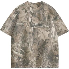Y2k Camo Oversized Short Sleeve Crew Neck Baggy Shirts Maple Leaf Printed Tshirts Shirts for Women Men in Kuwait
