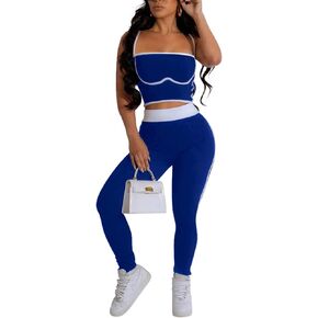مجموعات Chicyes Lounge 2 قطعة للنساء تجريب قمم الخزانات الصيفية سراويل مضلعة مطابقة ملابس العطلات