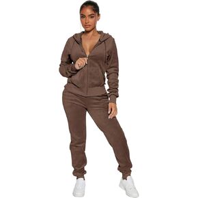 Yidengymx Womens 2 قطعة Velor Tracksuit من قطعةتين ناعمة مخملية مقنعين للنساء