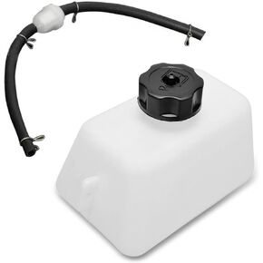 1 PC Motorcycle Fuel Tank, 4.06" x 5.67" Fuel Storage Oiler with Oil Pipe and Clamp, Modified Oil Barrel Accessories, Universal for 43cc 47cc 49cc Four-cylinder ATVs Mini Motorcycle (White)