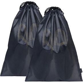 Gloppie Shoe Bags for Travel, (2-Pack) Shoe Storage Bag with Drawstring, Packing Organizer for Sneakers, Gym, Luggage, Closet, Weekender Overnight Travel Essentials, Grey