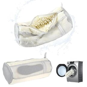 Shoe Washing Machine Bag -Laundry Shoe Bag for Washer and Dryer with Mesh Pockets, Reusable Shoe Cleaning Bag for Sneakers, Bras & Delicates - 2Pcs