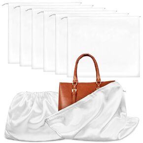6 Pack Dust Bags for Handbags Silk Dust Cover Bag Storage Bag Travel Storage Pouch Dustproof Drawstring Bag for Purses Pocketbooks Shoes Boots
