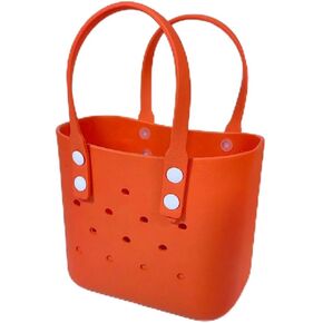 Rubber Tote Bag Small Beach Bag Waterproof Outdoor Tote Bag Washable Tote Portable Travel Bag Open Handbag for Sport Travel Market Outdoor