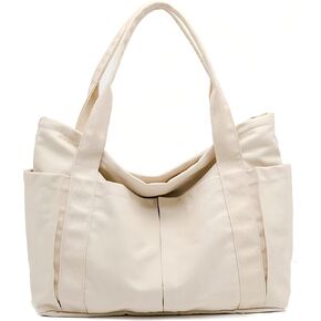 Canvas Tote Bag For Women With Pockets For Shopping Traveling Daily Commuting Beach Leisure And Fitness