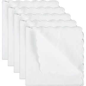 5 Pack Men's Handkerchiefs White Hankies Suit Handkerchief Cotton Handkerchief Soft Hanky Handkerchieves Pocket Square Towel for Men Women