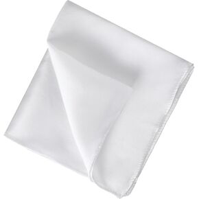 13 Inch Men's Handkerchiefs 100% Real Mulberry Silk Pocket Square for Men,White Handkerchiefs for Men
