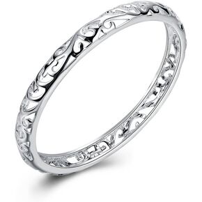 سوار Kacon Sterlling Silver Bangle ، أزياء أساور أغطية أساور مفتوحة بسيطة للنساء