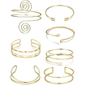 7 PCS Arm Cuff Jewelry for Women Gold Apper Arm Bangelet Band Band Armlet Armlet Armlet Armlet Armlet Armlet