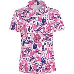Womens Golf Shirt Funny Polo Shirts Golf Outfits Shirts Collared Printed Tennis Tops Ladies Golf Shirts Golf Gift