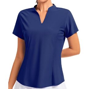 JoyGirl Women Golf Polo Shirts UPF 50+ Short Sleeve Athletic T Shirts V Neck Quick Dry Tennis Tops for Women