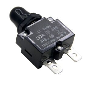 ZOOKOTO 5A DC50V AC125-250V Push Button Reset Circuit Breakers with Quick Connect Terminals and Waterproof Button Black Cap
