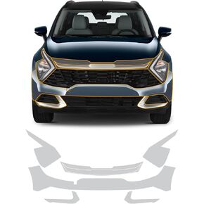 FDIAUN for Kia Sportage 2023 2024 PPF Precut Car Paint Protective Film Self Healing TPU HD Film Scratch Protector Exterior Accessories (Front Bars + Headlights 6Pcs)