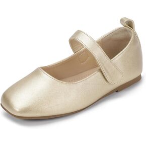 Hehainom Girls Dress Shoes Flower Girl Toddler Little Big Kids Square Toe Flats Mary Jane Wedding School Shoes