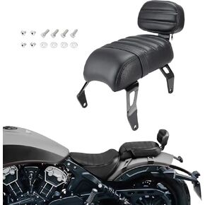 مقعد الراكب متوافق مع الكشافة الهندية Bobber 2018-2023 مسند الظهر والمقعد استبدال OEM رقم: 2882853-VBA (أسود)