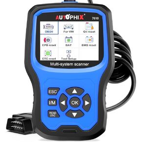 AUTOPHIX 7610P+ OBD2 Scanner Fit for VW Volkswagen Audi Skoda Seat, Full System Diagnostic Tool, All Reset Service, Full OBD2 Code Reader with Battery Registration Oil Reset