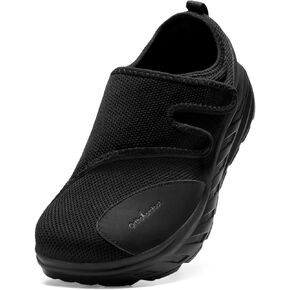 OrthoComfoot Men's Orthopedic Diabetic Extra Wide Walking Shoes: Adjustable Arch Support Plantar Fasciitis Slip-On for Swollen Feet, Comfortable Orthotic Easy Top Loafers for Foot and Heel Pain