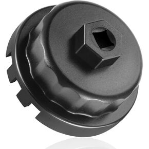 Amiss Heavy Duty Oil Filter Wrench Tool, for Toyota, Lexus, Camry, Tundra, Tacoma, 4Runner, RAV4 and More, 64mm 14 Flute Precision Aluminum Oil Filter Removal Tool for 2.5L to 5.7L Engines -4 Slots