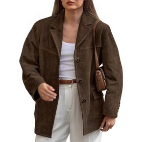 RICHTRUE Old Money Aesthetic Winter Suede Jacket Y2k Outerwear Brown Faux Leather Jacket Women Fall Fashion 2024 Trendy