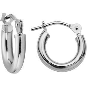 أقراط Mazzeri Solid Gold Hoop Gold 14k ذهبية حقيقية للنساء والرجال - Hypoallergenic ، مصنوعة في الولايات المتحدة الأمريكية ، متوفرة باللون الأصفر أو الأبيض