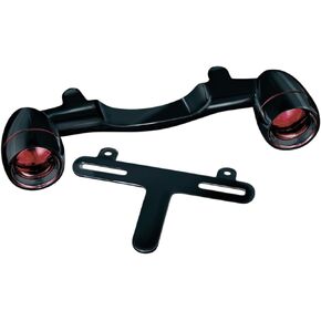 Kuryakyn 3162 Motorcycle Accent Accessory: Curved License Plate Holder Frame on Bullet Style Light Bar for 1986-2019 Harley-Davidson Motorcycles, Chrome