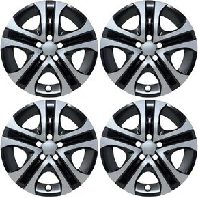 استبدال Hubcap لـ Toyota Rav4 2013-2018 ، غطاء عجلة 17 بوصة ، فضية وأسود ، مجموعة من 4