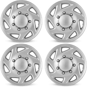 16 بوصة من Hubcaps لعام 1992-2014 فورد E150 E250 E350 Van 8 Lug Steel Wheel ، ABS Silver Wheel Cover Presplication for 92-14 Ford E Series مجموعة من 4