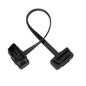 كابل تمديد OBD2 - 16 دبوس من الذكور إلى الإناث OBD 2 شريط مسطح GPS Cracker Cable كابل لماسحة تشخيص السيارات - تصميم مسطح متين 1 قدم/30 سم