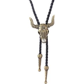 AZORA Bolo Tie for Men Cow Skull Choker Bolos Western Cowboy Neck Tie for Women Cowboy Cowgirl