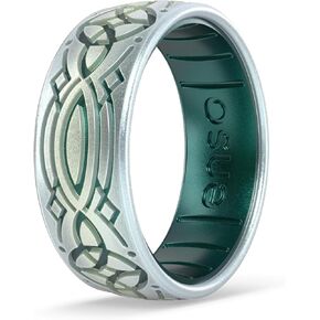 Enso Rings Etched Celtic Collection Silicone Ring - Comfortable and Flexible Design