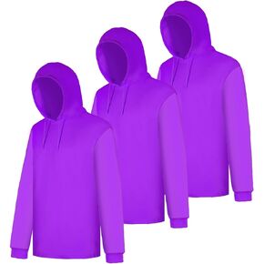 Z&Q LABOR Safety Long Sleeve High Visibility Construction Basic Work Shirts for Men with Hood 3pcs Purple
