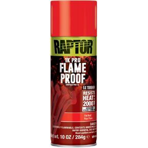 طلاء جسم السيارات Raptor Flameproof ، درجة احترافية ، طلاء رذاذ وقائي قوي للغاية للحرارة العالية ، الأحمر المسطح