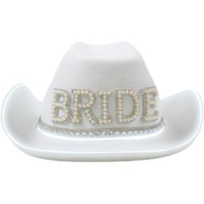 LED Light Up Bride Cowboy Hat | حفلة العازبة ، دش الزفاف ، العروس لتكون هدية ، بيضاء