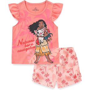 Disney Moana Girls 2 Piece Shirt and Shorts Set for Toddler and Big Kids