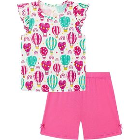 Toddler Girl Short Sets Bamboo Viscose Sleeveless Summer Outfits 2 Piece Clothing Set