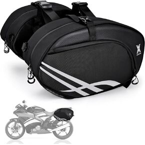 Motorcycle Saddlebags 38L Waterproof Panniers for Motorcycle, Saddle Bags for Electric Bikes, Ideal for motorcycle riding, Travel, and Commuting - Black