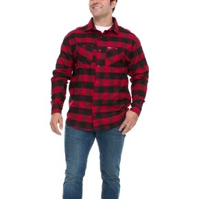 Wrangler Big and Tall Flannel Shirt for Men – Mens Button Down Plaid Shirt