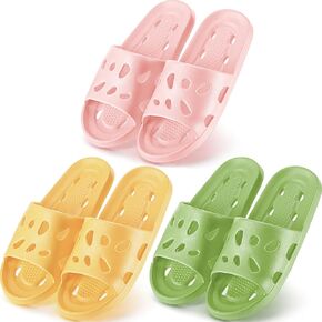 3 Pairs Shower Slippers Quick Drying Shower Shoes Non Slip House Slippers for Men Women Pool Beach Spa
