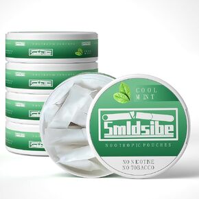 Nootropic Energy Pouches, Smldsibe Cool Mint Teaza Pouches Caffeine Pouches, 20 Pouches per Can Fuel Nootropic Pouches, Tobacco Free and Nicotine Free Pouches. (5)
