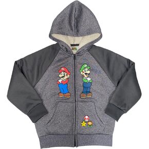 Isaac Morris Limited Super Mario Little & Big Boys Sherpa Zip Hoodie