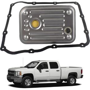 Automatic Transmission Filter Oil Pan Gasket Kit Compatible With 2001-2010 Chevrolet Silverado GMC Sierra 2500 HD 3500 3500 HD 3500 Classic Pan Filter Kit Replaces 29537617 29537966 745268