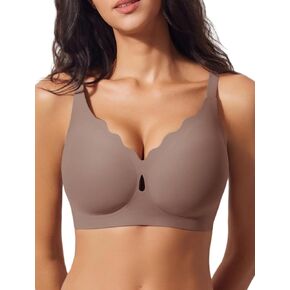 Bras for Women No Underwire, Comfortable Seamless Push Up Bra Supportive Wireless Full Coverage Bralettes Everyday Bras